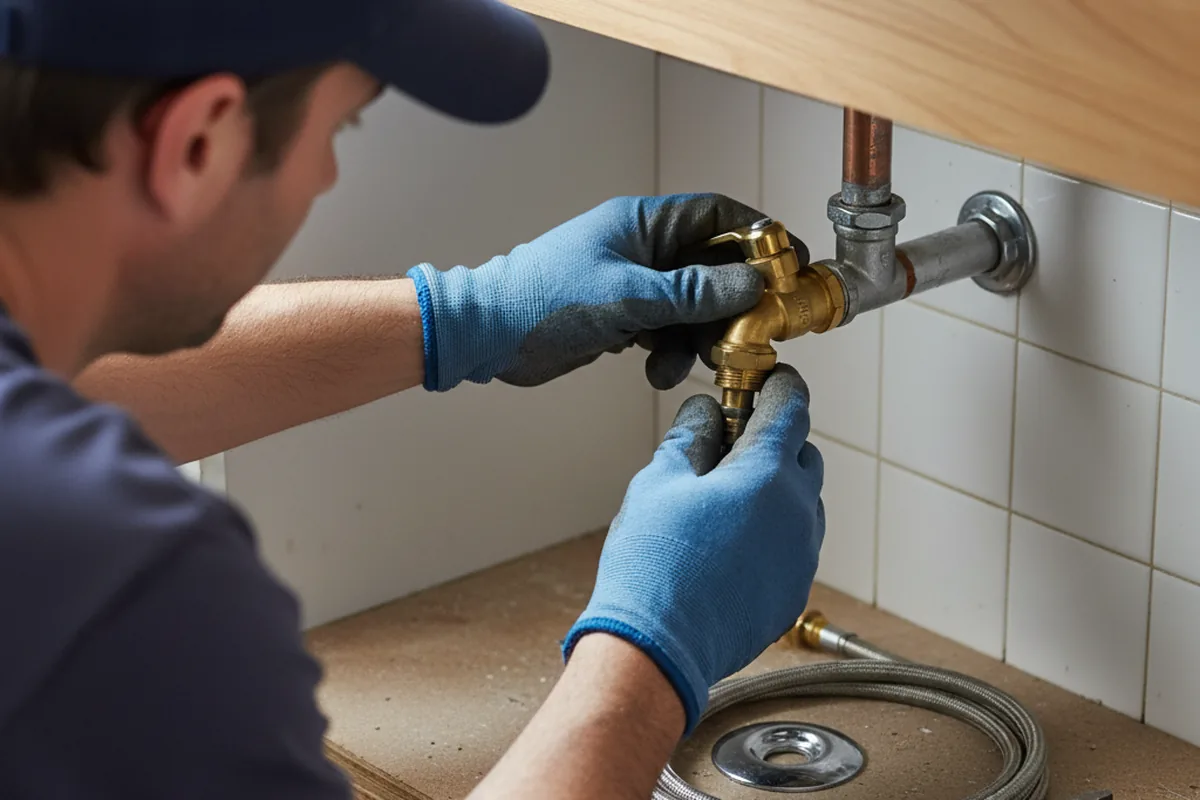Shutoff valve and fitting work during Faucet and Fixture Repair in Vinton